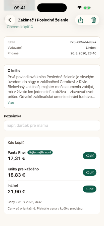 Porovnanie cien u jednotlivých predajcov
