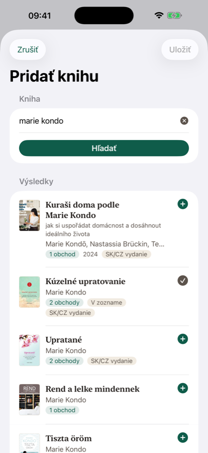 Pridanie knihy naskenovaním čiarového kódu