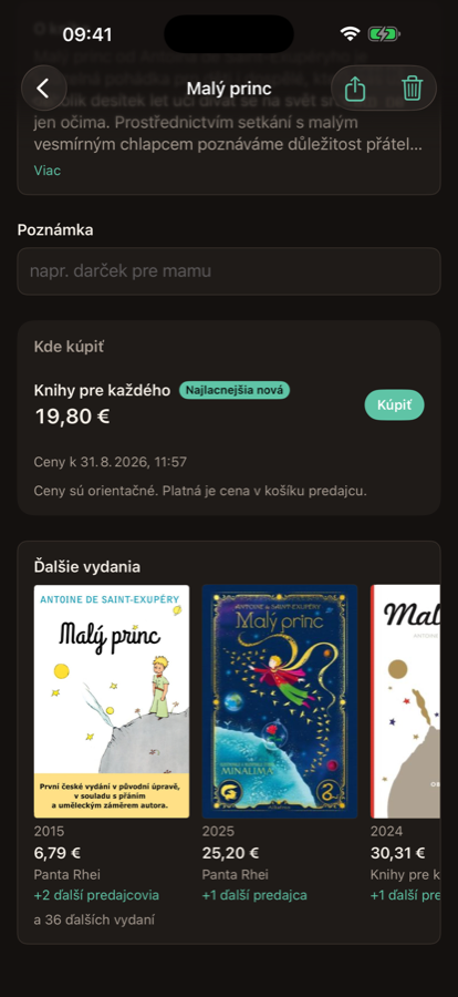 Knihozor v tmavom režime
